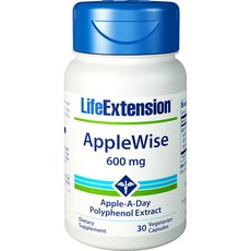 라이프익스텐션 애플와이즈 폴리페놀 추출물 600mg 베지테리안 캡슐, 30개입, 1개