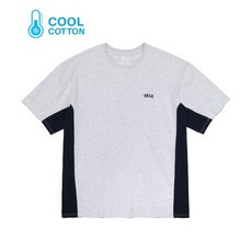 남자 여자 쿨 면 봄 반팔티 티셔츠 예일 4/18 배송 [COOL COTTON] COLOR BLOCK SMALL ARCH TEE LIGHT GRAY