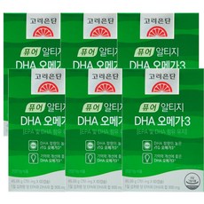 고려은단 유재석 퓨어 알티지 DHA 오메가3 식물성캡슐 rtg 60캡슐, 6박스