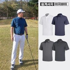 [이지바이] 남성 기능성 빅사이즈 반팔 카라 골프 아웃도어 티셔츠