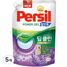퍼실 파워젤 액상세제 라벤더 코튼 향 일반용 리필, 1.5L, 5개