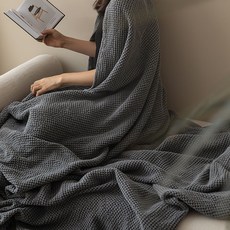 마틸라 마일드 모달 와플 사계절 피그먼트 이불, 차콜