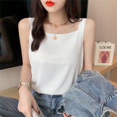 줄리엔느 스퀘어넥 루즈핏 실크 노멀 나시