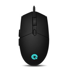 큐센 LED USB 유선마우스, GP-M500 LED, 블랙