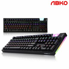 ABKO HACKER K660 ARC 프리미엄 카일광축 완전방수 레인보우 LED 게이밍 키보드 (블랙 클릭)