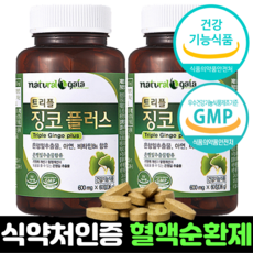 식약처인증 혈액순환영양제 120정 4개월분 고함량 혈액순환개선제 징코 플러스 뇌순환 뇌영양제 기능 혈행개선 혈액순환제 추천, 4개