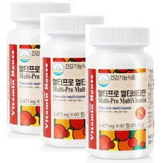 비타민하우스 멀티프로 온가족 멀티비타민 미네랄 1423mg x 60정 3개 (6개월분)