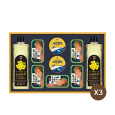 목우촌 햄 참치 통조림 식용유 LG 맛있는 햄복합 41호 설 선물세트, 3개