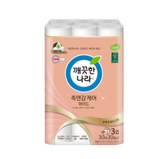 깨끗한나라 3겹 촉앤감 디럭스가든 화장지 30m, 30롤, 1팩