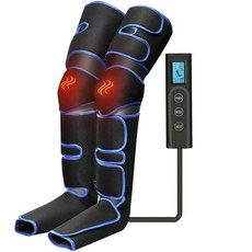공기압 종아리 마사지기 온열 무선 다리 안마기 찜질 발마사지기, 블랙B USB