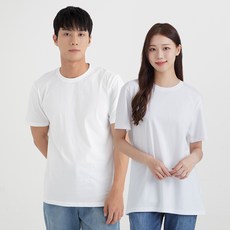 캐럿 남녀공용 기본 라운드 반팔 티셔츠 2장