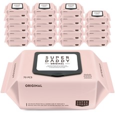 슈퍼대디 하이클래스 오리지널 물티슈 캡형, 70매입, 20팩