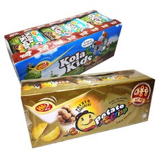 WINWINFOOD 코라키즈 초코 과자 24p 432g + 포테이토 크리스프 바베큐 과자 60p 900g, 1세트