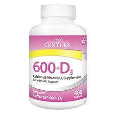 21세기센트리 칼슘 600mg + 비타민 D3 타블렛, 400개입, 1개