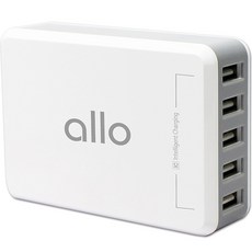 알로코리아 멀티충전기 스마트IC 5포트 allo UC301, 화이트, 1개