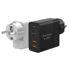 클레버 Clever 타키온 GaN PD PPS 접지형 87W 고속 멀티충전기 G224PQ, 화이트+코어PD 100W Gen2 10G 2M
