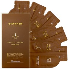새치앤 프리미엄 원샷 블랙 커버 염색 샴푸, 네츄럴브라운, 1개