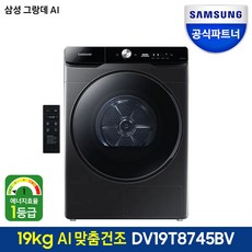 삼성전자 그랑데AI 건조기 DV19T8745BV (19kg 양방향도어 블랙케비어색상)