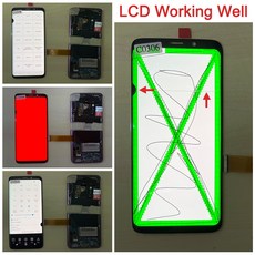 삼성 갤럭시 S9 용 라인 스폿 결함 LCD 디스플레이 G960 G960F 용 S9Plus + G965F G965U 용 터치 스크린 포인트, 10 Purple Frame S9Plus