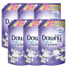 다우니 초고농축 섬유유연제 퍼플 화이트티와 릴리 본품, 1.6L, 6개