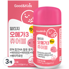 내츄럴플러스 굿앤키즈 맛있는 오메가3 츄어블 90g, 3개