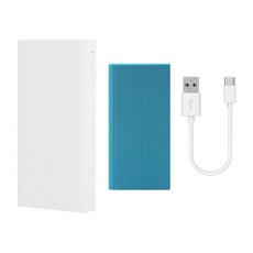 샤오미 5세대 고속충전 보조배터리 20000mAh + 케이스 + C타입 케이블 세트, 화이트(보조배터리), 랜덤발송(케이스), PLM18ZM