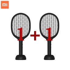 샤오미 충전식 휴대용 모기 퇴치기 모기채 파리채-블랙1+1