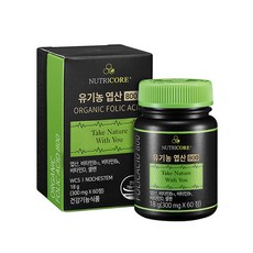 뉴트리코어 WCS 유기농 엽산 800, 60정, 1개