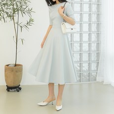 세인트마리 리라 7부 소매 보트넥 원피스 2color