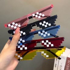 픽셀 파티 선글라스 다양한 색깔 8비트 8bit 틱톡 키치 챌린지 인싸 체육대회 관종템, 3.레드