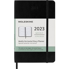 Moleskine 2023 주간 노트 플래너 블랙, Weekly Horizontal