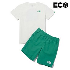 [노스페이스] 키즈 그린 어스 EX 크루 세트 NT7UP15S_CRE