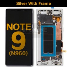 프레임이 있는 오리지널 AMOLED 6.4 인치 LCD 삼성 호환 갤럭시 노트 9 디스플레이 N960D 스크린, 한개옵션1