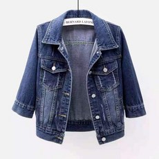 데님 여자 여름 반팔자켓 재킷 빅사이즈 7부 소매 자켓 2종