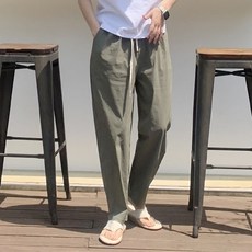 애플망고샵 빅사이즈 여름 843 기본외출 스판팬츠 세미 가벼운 바스락 긴바지