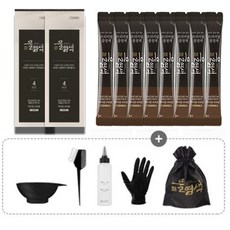 시즌2 최신상 씨드비 프리미엄 새치 수작 물염색 (8회분+염색도구포함), 다크브라운