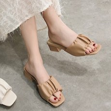 셔링 여성용 쿠션 뮬슬리퍼 5cm