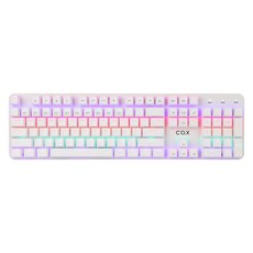 COX 교체축 레인보우 LED 게이밍 기계식 키보드 갈축, CK420, 화이트, 일반형