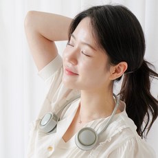 [초경량 초슬림 초강력] 오토라 넥밴드 선풍기 에어, 연그레이