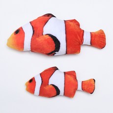 고양이 캣닢 물고기인형 니모 S + L 세트, 1세트