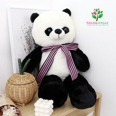 [욜로앤휘게] 너무 사랑스런 핑크리본 큐티팬더 큰인형 80cm, 큐티팬더80 블랙화이트