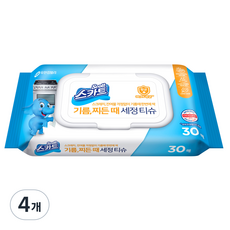 스카트 기름때전용 세정티슈 30매, 4개