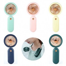 싱글 핸디 겸용 넥풍기/트위스트 목걸이 목풍기 저소음 넥밴드 휴대용 코브라형 선풍기, 옐로우