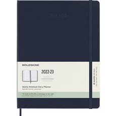 몰스킨 2023 주간 플래너 노트 사파이어 블루 하드 커버 XL, Weekly, Sapphire Blue