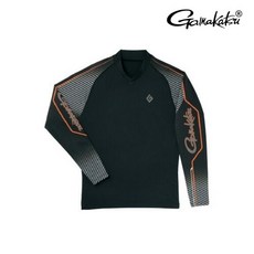 가마가츠 스트레치 롱 슬리브 선상낚시셔츠 GM3543, 블랙오렌지M-553437
