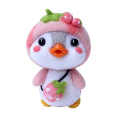 펫돌 양양이 니들펠트 인형 DIY 세트, 핑크 펭귄, 1세트