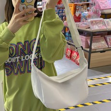 peaceH 반달크로스백 캔버스 데일리 가벼운 가방