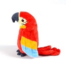 서하의집 따라쟁이 말하는 앵무새 작동동물인형, 레드, 23cm