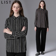 [리스트(LIST)] 투톤 스트라이프 셔츠 (택가격 138000원)