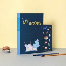 키즈바인더 독서기록장+스티커 저학년 독서노트 초등 독서록, 독서기록장+스티커 세트